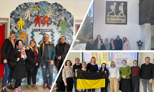 Collage aus drei Bildern mit Menschen